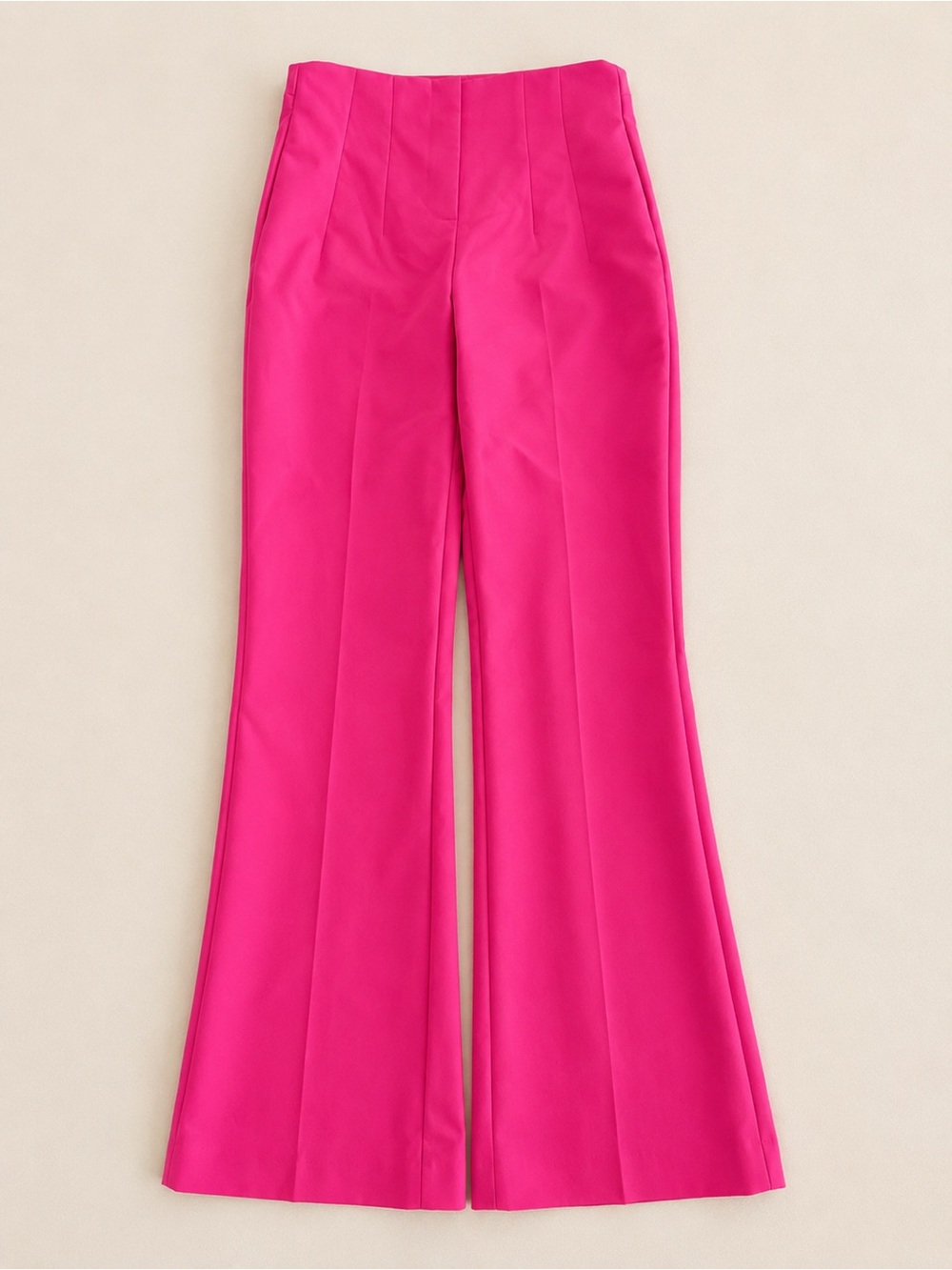 Zara Wide-Leg High-Rise Pants in Fuchsia Pink